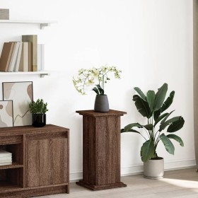 Pedestal expositor con almacenaje marrón roble 31x30x60 cm de , Soportes para macetas - Ref: Foro24-854622, Precio: 50,76 €, ...