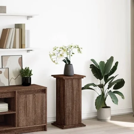 Pedestal expositor con almacenaje marrón roble 31x30x60 cm de , Soportes para macetas - Ref: Foro24-854622, Precio: 49,82 €, ...