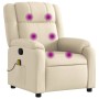 Sillón de masaje reclinable de tela crema de , Sillones - Ref: Foro24-373557, Precio: 262,73 €, Descuento: %