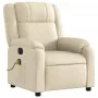 Sillón reclinable de masaje eléctrico tela color crema de , Sillones - Ref: Foro24-3205199, Precio: 298,08 €, Descuento: %