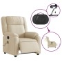 Sillón reclinable de masaje eléctrico tela color crema de , Sillones - Ref: Foro24-3205199, Precio: 295,51 €, Descuento: %