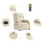 Sillón reclinable de masaje eléctrico tela color crema de , Sillones - Ref: Foro24-3205199, Precio: 298,08 €, Descuento: %