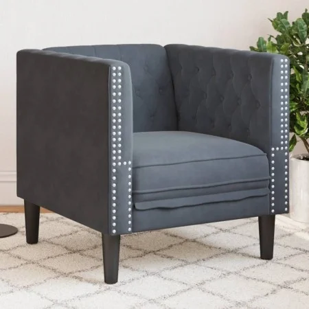 Sillón Chesterfield de terciopelo gris oscuro de , Sofás - Ref: Foro24-372674, Precio: 163,05 €, Descuento: %