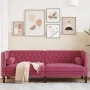 Sofá Chesterfield 3 plazas con cojines terciopelo rojo tinto de , Sofás - Ref: Foro24-372697, Precio: 326,64 €, Descuento: %