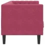 Sofá Chesterfield 3 plazas con cojines terciopelo rojo tinto de , Sofás - Ref: Foro24-372697, Precio: 326,64 €, Descuento: %