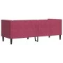 Sofá Chesterfield 3 plazas con cojines terciopelo rojo tinto de , Sofás - Ref: Foro24-372697, Precio: 326,64 €, Descuento: %