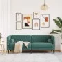 Sofá Chesterfield 3 plazas con cojines terciopelo verde oscuro de , Sofás - Ref: Foro24-372695, Precio: 335,02 €, Descuento: %