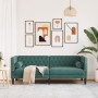 Sofá Chesterfield 3 plazas con cojines terciopelo verde oscuro de , Sofás - Ref: Foro24-372695, Precio: 317,87 €, Descuento: %