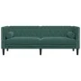 Sofá Chesterfield 3 plazas con cojines terciopelo verde oscuro de , Sofás - Ref: Foro24-372695, Precio: 335,02 €, Descuento: %