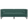 Sofá Chesterfield 3 plazas con cojines terciopelo verde oscuro de , Sofás - Ref: Foro24-372695, Precio: 317,87 €, Descuento: %
