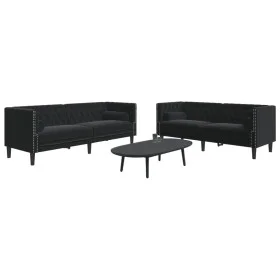 Chesterfield-Sofagarnitur mit 2 schwarzen Samtkissen von , Sofas - Ref: Foro24-3209296, Preis: 661,68 €, Rabatt: %