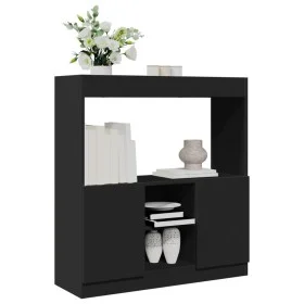 Aparador de madera de ingeniería negro 92x33x100 cm de , Librerías y estanterías - Ref: Foro24-855125, Precio: 76,38 €, Descu...