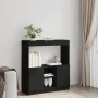 Aparador de madera de ingeniería negro 92x33x100 cm de , Librerías y estanterías - Ref: Foro24-855125, Precio: 76,38 €, Descu...