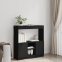 Aparador de madera de ingeniería negro 92x33x100 cm de , Librerías y estanterías - Ref: Foro24-855125, Precio: 77,27 €, Descu...