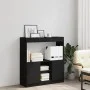 Aparador de madera de ingeniería negro 92x33x100 cm de , Librerías y estanterías - Ref: Foro24-855125, Precio: 76,38 €, Descu...