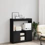 Aparador de madera de ingeniería negro 92x33x100 cm de , Librerías y estanterías - Ref: Foro24-855125, Precio: 77,27 €, Descu...