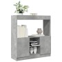 Aparador de madera de ingeniería gris hormigón 92x33x100 cm de , Librerías y estanterías - Ref: Foro24-855127, Precio: 78,64 ...