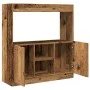 Aparador de madera de ingeniería madera envejecida 92x33x100 cm de , Librerías y estanterías - Ref: Foro24-855131, Precio: 69...
