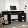 Escritorio con luz LED madera ingeniería negro 200x55x91 cm de , Escritorios - Ref: Foro24-3309439, Precio: 213,13 €, Descuen...