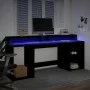 Escritorio con luz LED madera ingeniería negro 200x55x91 cm de , Escritorios - Ref: Foro24-3309439, Precio: 209,57 €, Descuen...