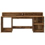 Escritorio con LED madera ingeniería envejecida 200x55x91 cm de , Escritorios - Ref: Foro24-3309445, Precio: 188,70 €, Descue...
