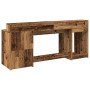 Escritorio con LED madera ingeniería envejecida 200x55x91 cm de , Escritorios - Ref: Foro24-3309445, Precio: 188,70 €, Descue...