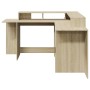 Escritorio con LED madera ingeniería roble Sonoma 152x152x91 cm de , Escritorios - Ref: Foro24-3309458, Precio: 175,98 €, Des...