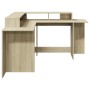 Escritorio con LED madera ingeniería roble Sonoma 152x152x91 cm de , Escritorios - Ref: Foro24-3309458, Precio: 175,98 €, Des...