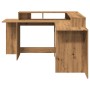Escritorio con luz LED madera ingeniería artisian 152x152x91 cm de , Escritorios - Ref: Foro24-3309464, Precio: 178,83 €, Des...