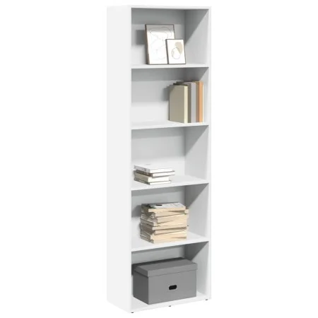 Estantería de madera de ingeniería blanca 60x30x189 cm de , Librerías y estanterías - Ref: Foro24-857917, Precio: 85,23 €, De...