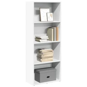 Weißes Regal aus Holzwerkstoff 60x30x152 cm von , Bücherregale und Regale - Ref: Foro24-857908, Preis: 66,82 €, Rabatt: %