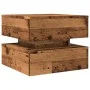 Aged wood coffee table with LED lights 50x50x40 cm by , Coffee table - Ref: Foro24-857716, Price: 70,89 €, Discount: %