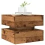 Aged wood coffee table with LED lights 50x50x40 cm by , Coffee table - Ref: Foro24-857716, Price: 70,89 €, Discount: %
