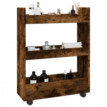 Schmaler Aufbewahrungswagen, 3 Ebenen, Eichenholz in Rauchoptik. von , Küchen- und Speisewagen - Ref: Foro24-855254, Preis: 4...