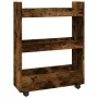 Narrow storage cart 3 levels smoked oak wood by , Kitchen and dining carts - Ref: Foro24-855254, Price: 48,18 €, Discount: %