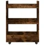 Narrow storage cart 3 levels smoked oak wood by , Kitchen and dining carts - Ref: Foro24-855254, Price: 48,18 €, Discount: %