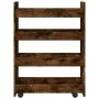 Narrow storage cart 4 levels smoked oak wood by , Kitchen and dining carts - Ref: Foro24-855263, Price: 57,72 €, Discount: %