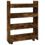 Narrow storage cart 4 levels smoked oak wood by , Kitchen and dining carts - Ref: Foro24-855263, Price: 57,72 €, Discount: %