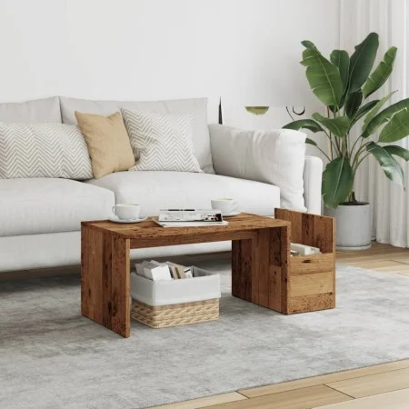Aged engineered wood coffee table 90x45x35 cm by , Coffee table - Ref: Foro24-856056, Price: 45,12 €, Discount: %