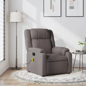 Sillón de masaje reclinable de tela gris taupé de , Sillones - Ref: Foro24-373556, Precio: 266,13 €, Descuento: %