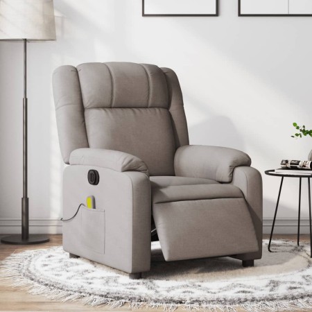 Sillón reclinable de masaje eléctrico tela gris taupe de , Sillones - Ref: Foro24-3205198, Precio: 293,93 €, Descuento: %