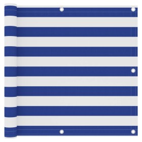 Toldo para balcón tela oxford blanco y azul 90x500 cm de vidaXL, Sombrillas - Ref: Foro24-134918, Precio: 19,53 €, Descuento: %