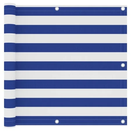 Toldo para balcón tela oxford blanco y azul 90x500 cm de vidaXL, Sombrillas - Ref: Foro24-134918, Precio: 23,76 €, Descuento: %