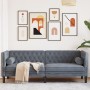 Sofá Chesterfield 3 plazas con cojines terciopelo gris oscuro de , Sofás - Ref: Foro24-372694, Precio: 254,33 €, Descuento: %