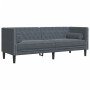 Sofá Chesterfield 3 plazas con cojines terciopelo gris oscuro de , Sofás - Ref: Foro24-372694, Precio: 254,33 €, Descuento: %