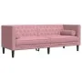 Sofá Chesterfield 3 plazas con cojines terciopelo rosa de , Sofás - Ref: Foro24-372696, Precio: 350,42 €, Descuento: %