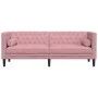 Sofá Chesterfield 3 plazas con cojines terciopelo rosa de , Sofás - Ref: Foro24-372696, Precio: 350,42 €, Descuento: %