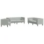 Set sofás Chesterfield con cojines 3 pzas terciopelo gris claro de , Sofás - Ref: Foro24-3209281, Precio: 699,72 €, Descuento: %