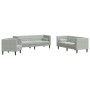 Set sofás Chesterfield con cojines 3 pzas terciopelo gris claro de , Sofás - Ref: Foro24-3209281, Precio: 636,63 €, Descuento: %