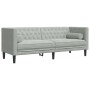Set sofás Chesterfield con cojines 3 pzas terciopelo gris claro de , Sofás - Ref: Foro24-3209281, Precio: 636,63 €, Descuento: %